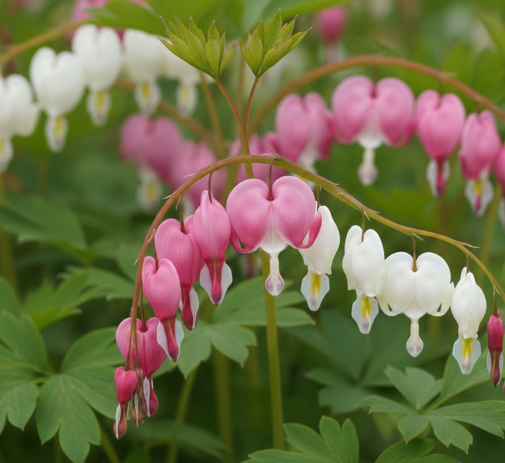 Bleeding heart flowers